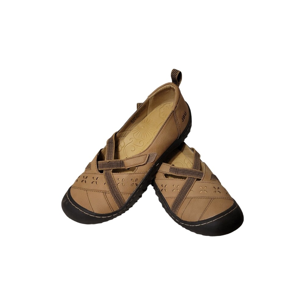 JBU Hiking Outdoor Shoe Women 8.5 Tan Black Adjustable Casual